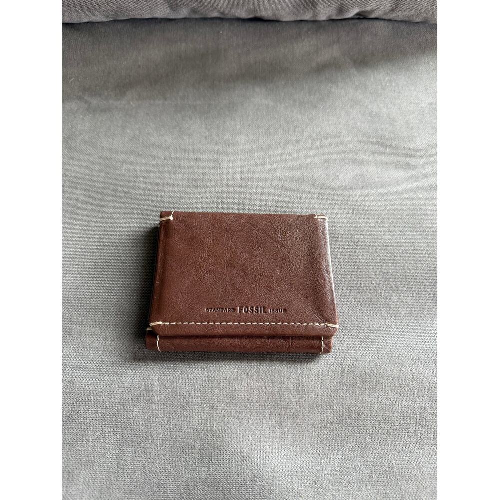 Fossil Real Leather Trifold Mini Wallet